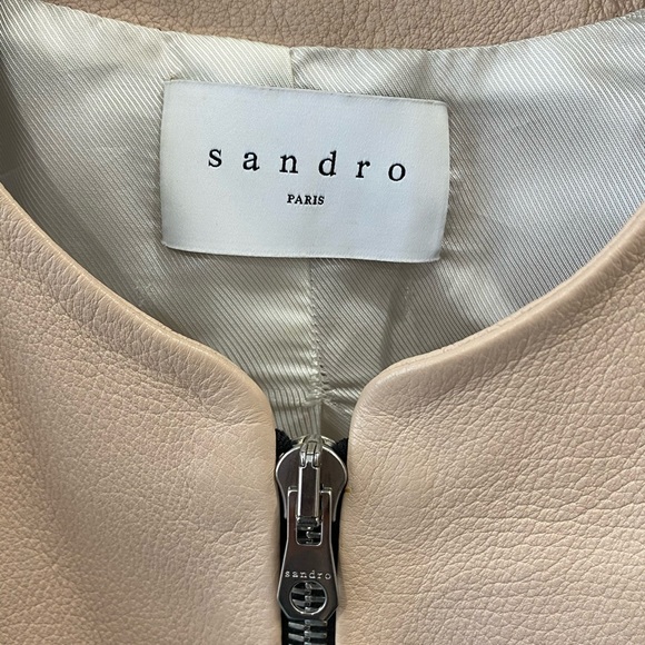 Sandro leather jacket with scalloped edges - Picture 7 of 7